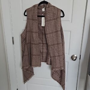 Seven Islands Brown Open Front Vest